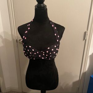 Pink Polka Dot Bikini Top